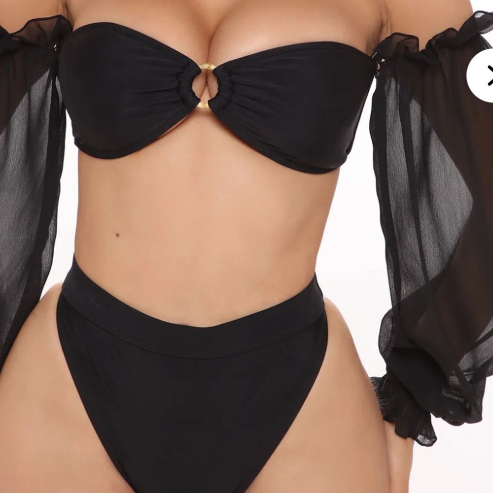 Black Off-Shoulder Bikini Set